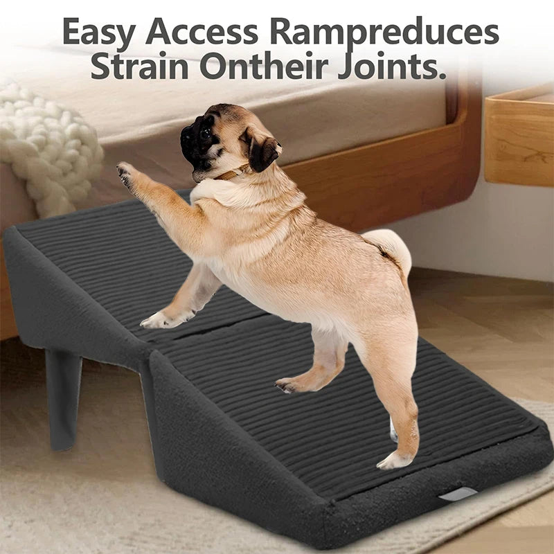 Hot 2-In-1 Convertible Wooden Home Step Stool Dog Ramp Stairs, Dog Ramp Ottoman, Folding Non Slip Split Ottoman Doggie Ramp