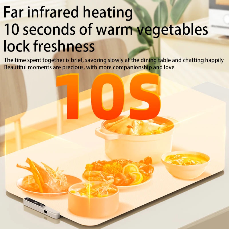 Foldable Silicone Food Warmer Pad with 8 Temperature Settings for Portable Meal Insulation