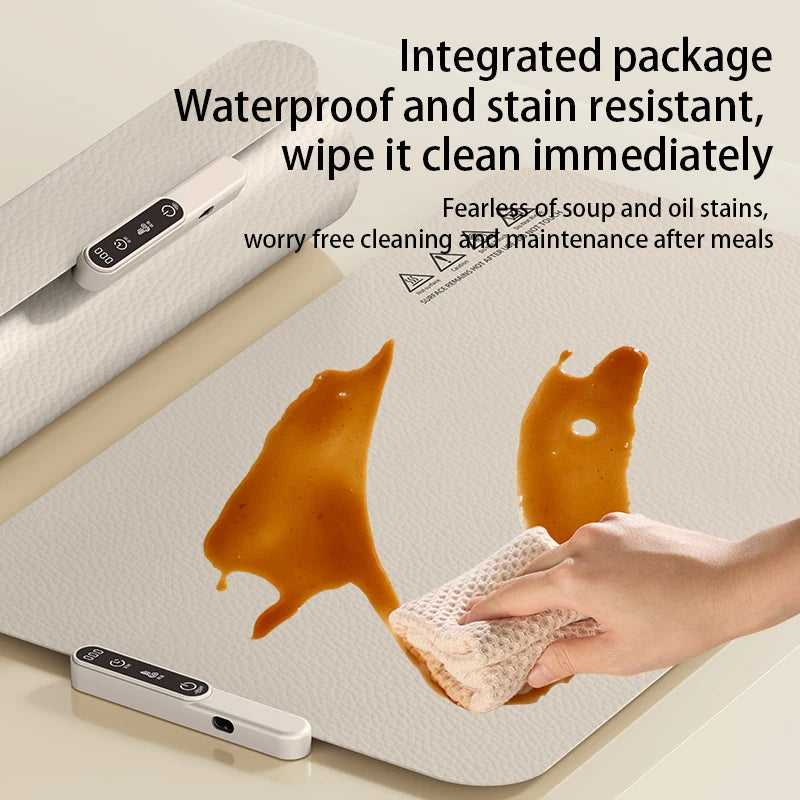 Foldable Silicone Food Warmer Pad with 8 Temperature Settings for Portable Meal Insulation